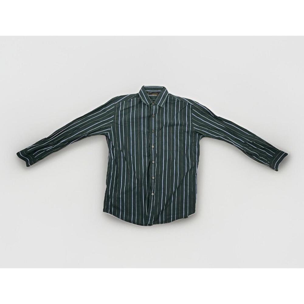 Tasso Elba Shirt Mens Large Blue Green Button Up Long Sleeve Office Dress Sz Lrg